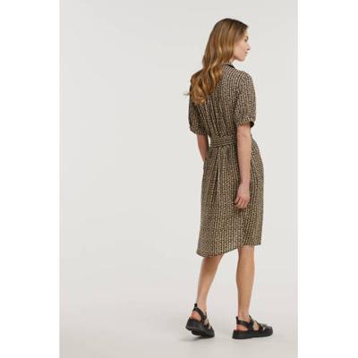 FREEQUENT blousejurk FQZIA-DR met all over print en ceintuur beige/zwart FREEQUENT blousejurk FQZIA-DR met all over print en ceintuur beige/zwart
