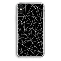 Geometrische lijnen wit: iPhone X Transparant Hoesje - thumbnail