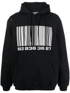 VTMNTS hoodie Big-Barcode en coton - Noir