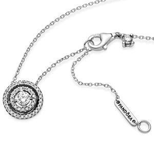 Pandora Sparkling 399414C01 Ketting Double Halo zilver-zirconia 45-50 cm