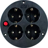 as - Schwabe 10542 4-Weg Inzetstuk zonder Beschermhoes en Thermische Beveiliging, IP20, 230 V, Zwart