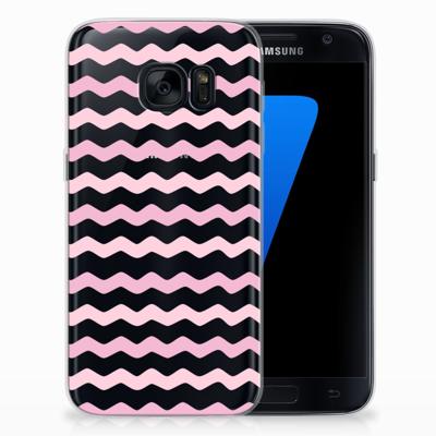 Samsung Galaxy S7 TPU bumper Waves Roze Samsung Galaxy S7 TPU bumper Waves Roze