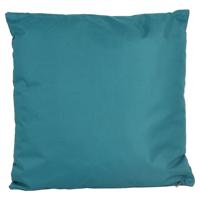 Buiten of tuin sier kussens - petrol blauw - 45 x 45 cm - binnen/buiten - tuinbank