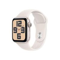 Apple Watch SE (2e gen.) GPS 40 mm Smartwatch - Kast van sterrenlicht aluminium - Sterrenlicht sportbandje (S/M). Conditie en slaap bijhouden, ongelukdetectie, hartritme monitoren, Retina-display