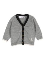 Bonpoint cardigan en mérinos à logo brodé - Gris - thumbnail