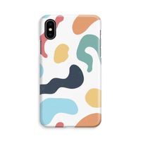 Memphis Shapes Blue: iPhone X Volledig Geprint Hoesje