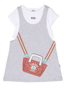 Gcds Kids robe à logo imprimé - Gris