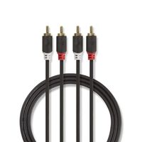 Stereo audiokabel | 2x RCA male - 2x RCA male | 3,0 m | Antraciet [CABW24200AT30] - thumbnail