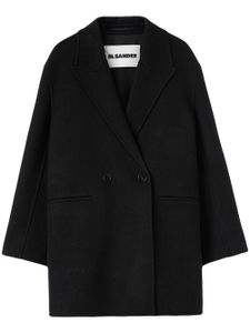 Jil Sander manteau en aine vierge à boutonnière croisée - Noir