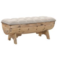 Opslagbank 103x51x44 cm massief hout en stof