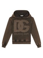 Dolce & Gabbana Kids hoodie à logo imprimé - Marron - thumbnail