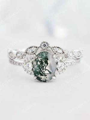 Vintage Botanisch Strass Ring