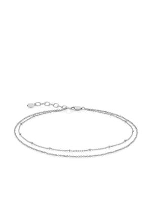 Monica Vinader bracelet cheville en argent à double chaînes