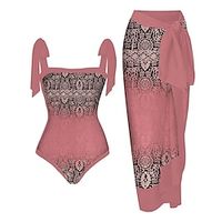 Dames Zwemkleding Een stukje Strandbodem Normaal Zwempak 2-stuks Opdrukken Grafisch Zwart Wit Roze blauw Fuchsia bodysuit Badpakken Sportief Strand Kleding Zomer Lightinthebox