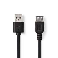 USB naar USB verlengkabel - USB2.0 - tot 0,5A / zwart - 1 meter