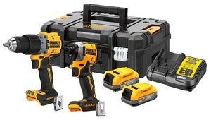 DeWalt DCK2050H2T-QW | 18V XR Compact Brushless Twin kit DCD805/DCF850 | 2x 5.0Ah accu | in TSTAK koffer - DCK2050H2T-QW