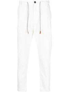 Eleventy pantalon en coton stretch à lien de resserrage - Blanc