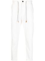 Eleventy pantalon en coton stretch à lien de resserrage - Blanc