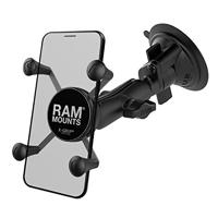 RAM MOUNTS X-Grip Zuigvoethouder voor smartphones tot 82,6 mm breed - B-kogel (1 inch), medium verbindingsarm