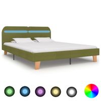 Bedframe met LED stof groen 180x200 cm