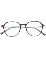 TOM FORD Eyewear lunettes de vue rondes à logo T - Bleu