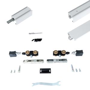 Xperta set 6m rail - Wit - vloerplint - Dubbele deur - inbouw auto fix