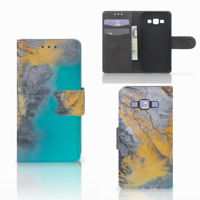 Samsung Galaxy A3 2015 Bookcase Marble Blue Gold