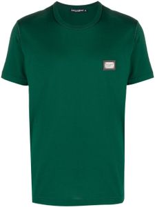 Dolce & Gabbana t-shirt en coton à patch logo - Vert