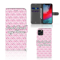 Apple iPhone 11 Pro Max Portemonnee Hoesje Flowers Pink DTMP