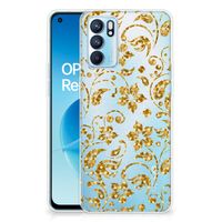 OPPO Reno 6 5G TPU Case Gouden Bloemen - thumbnail