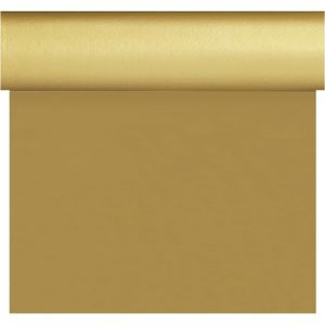 Goud thema versiering papieren tafelkleed/tafelloper/placemats op rol 40 x 480 cm bruiloft/trouwerij   -