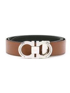 Ferragamo ceinture en cuir à boucle Gancini - Marron