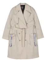 Balmain Kids trench ceinturé à boutonnière croisée - Tons neutres