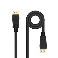 NANOCABLE 10.15.2601-L150 DisplayPort-kabel 1.4, stekker naar stekker, 8K bij 60Hz, 4K bij 144Hz, 32,4 Gbit/s, verguld, 1,5 m, zwart