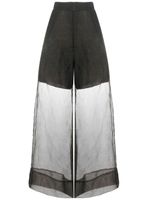 Uma Wang pantalon en soie à design superposé - Gris