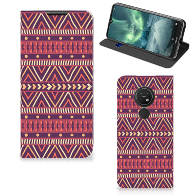 Nokia 6.2 | 7.2 Hoesje met Magneet Aztec Paars