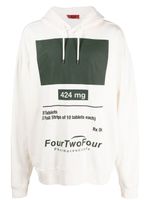 424 hoodie en coton à imprimé graphique - Blanc - thumbnail