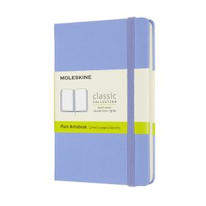 Notitieboek Moleskine pocket 90x140mm blanco hard cover hydrangea blue