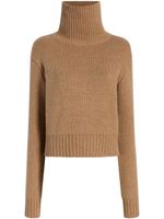 KHAITE pull crop The Jovie en cachemire - Marron