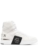 Philipp Plein baskets montantes à effet peau de serpent - Noir - thumbnail