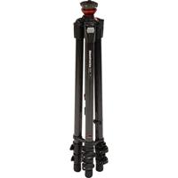 Manfrotto 755CX3 Treppiede Serie MDEVE per Video, con Base Livellante da 50 mm, 3 Sezioni a Tubo Singolo, in Carbonio, Nero