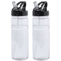 2x Transparante drinkfles/waterfles 650 ml - thumbnail