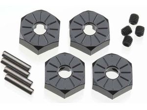 Narrow 12mm aluminium hub black (4pcs) (AX30427)