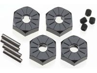 Narrow 12mm aluminium hub black (4pcs) (AX30427) - thumbnail