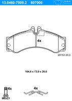 Remblokkenset, schijfrem ATE, u.a. für Mercedes-Benz, VW