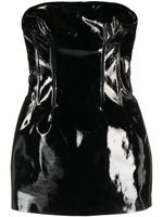 LaQuan Smith robe-bustier courte en cuir - Noir - thumbnail