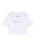 MM6 Maison Margiela Kids t-shirt en coton à logo pailleté - Blanc