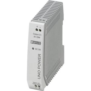 Phoenix Contact UNO-PS/1AC/ 5DC/ 25W DIN-rail netvoeding 5 V/DC 5 A 25 W Aantal uitgangen: 1 x Inhoud: 1 stuk(s)