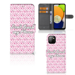 Samsung Galaxy A03 Portemonnee Hoesje Flowers Pink DTMP