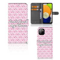 Samsung Galaxy A03 Portemonnee Hoesje Flowers Pink DTMP - thumbnail